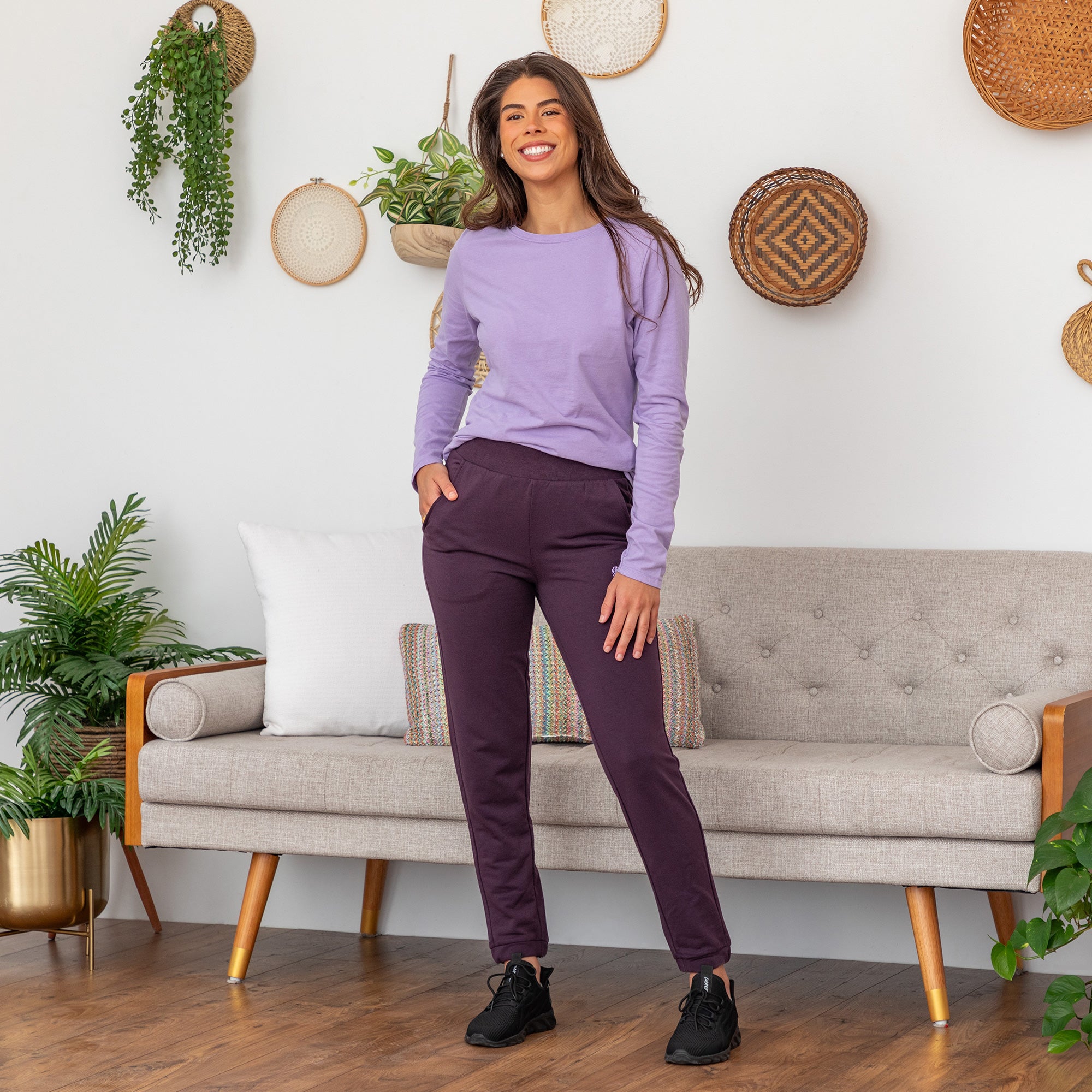 Paw Print Lightweight Tapered Sweatpants with Pockets & Elastic Waist、mySite、camillekostekn