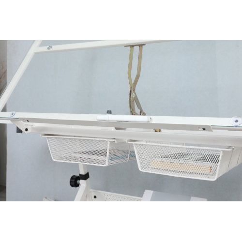 black adjustable tempered glass drafting printing table with chair、、casual