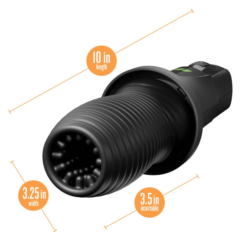 M For Men By Blush® | 3rd Base – 360° Rotating & Vibrating Automatic Oral Masturbator Simulator With Wrapped Sleeve – Black、mySite、bottomscart