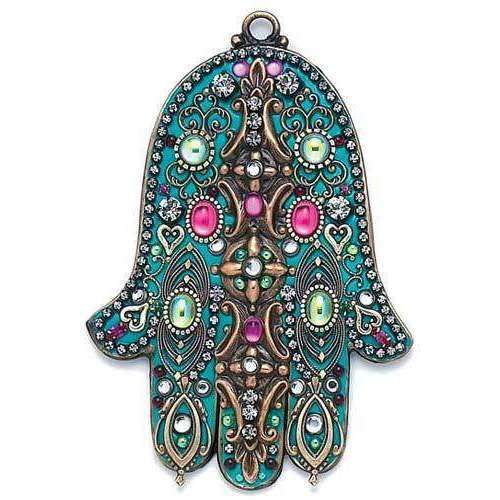 Michal Golan Teal and Pink Wall Hamsa、mySite、topwebapps