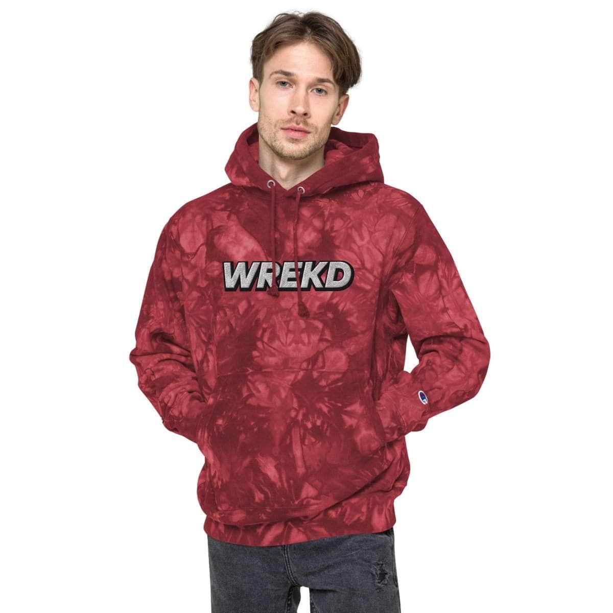  WREKD x VROOM Unisex Champion Tie-dye Hoodie、mySite、merchandisen