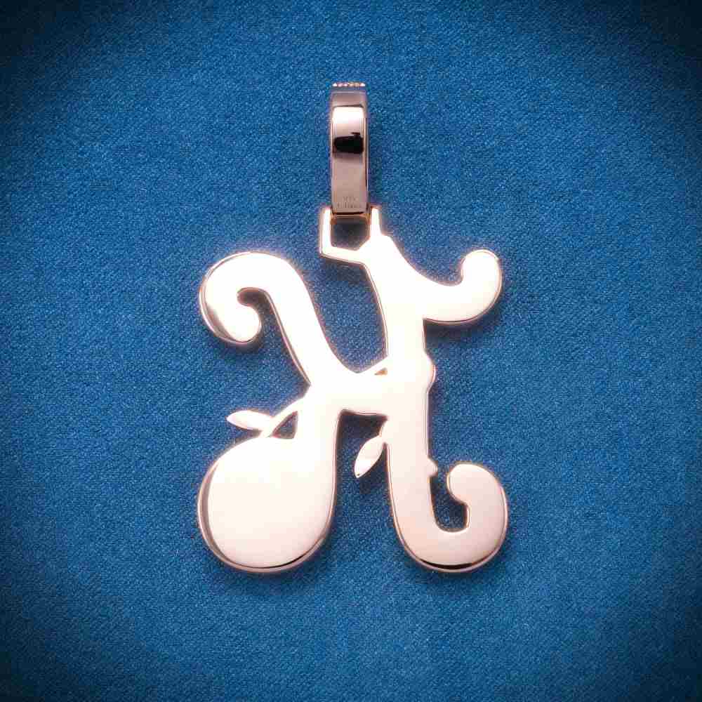 Moissanite Letter K Pendant 14K Rose Gold、mySite、hinf8tx79