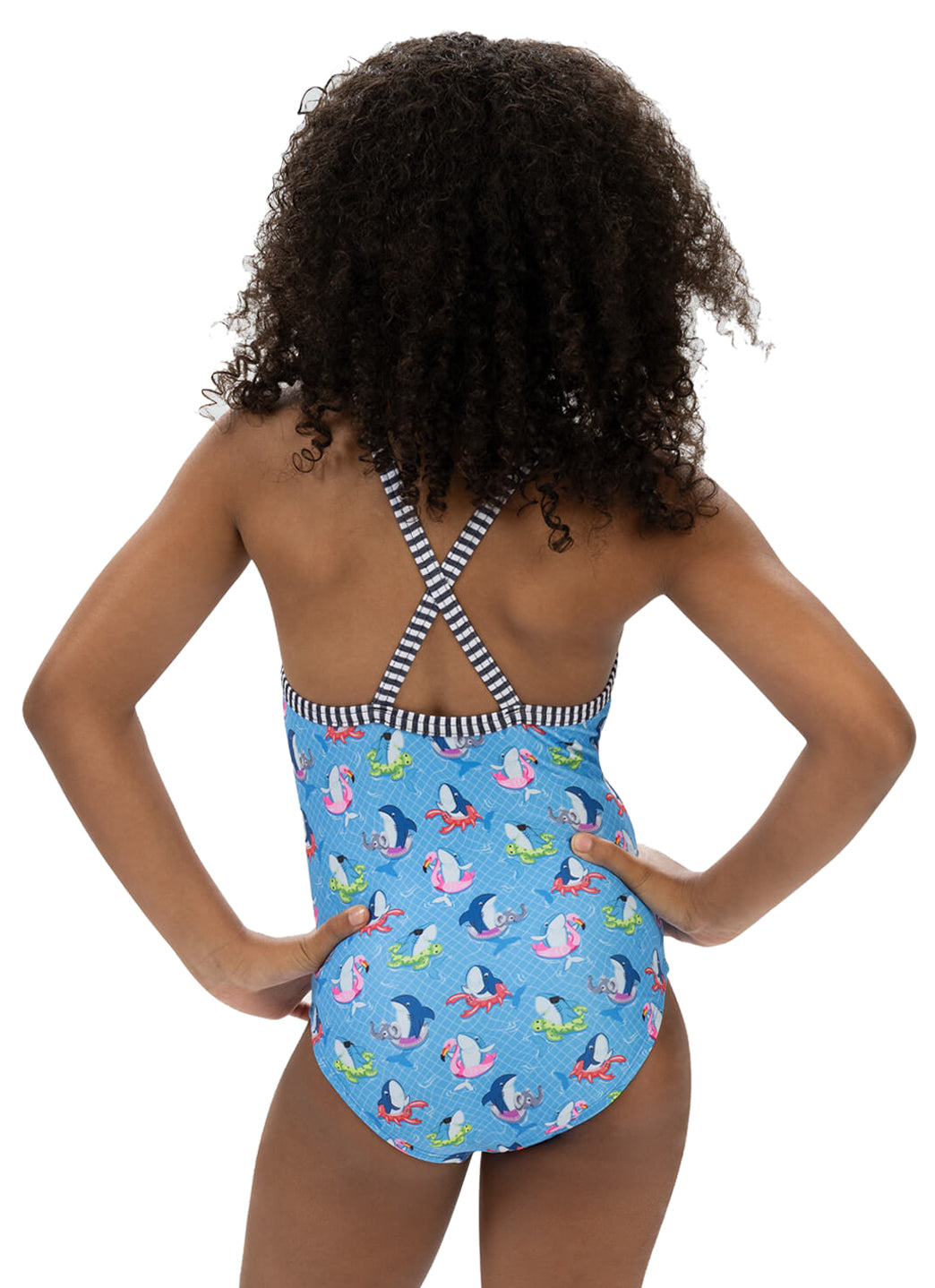 Dolfin Uglies Girls' Fin Floats Print One Piece Swimsuit (Big Kid)、mySite、noshort