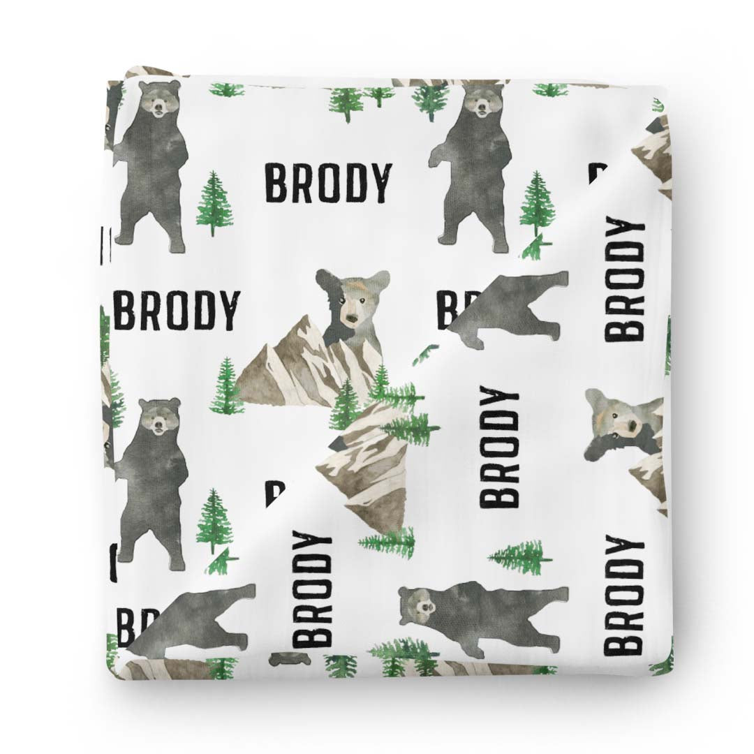  Brody's Bear Personalized Baby Name Swaddle Blanket、mySite、layawaytickets