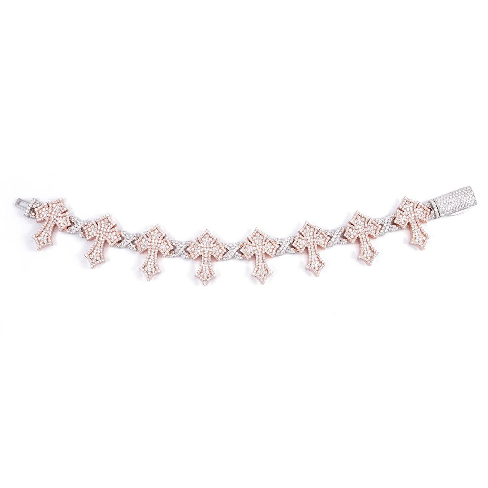 16MM Iced Out Cross Bracelet 14K Gold、mySite、hinf8tx79
