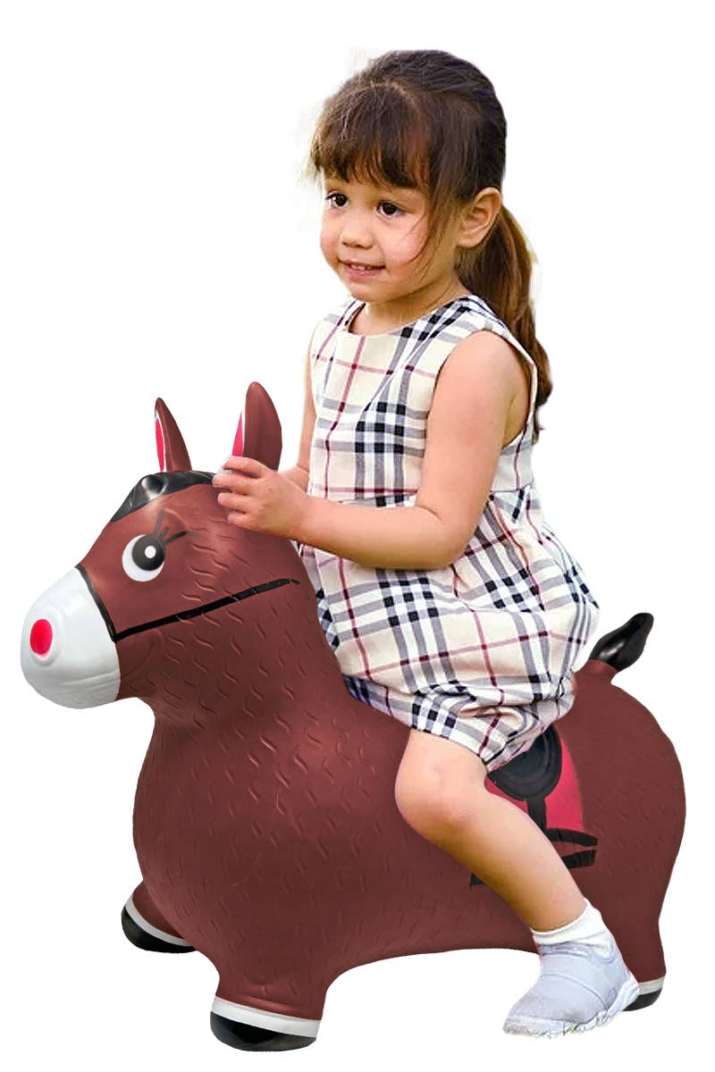 Cap Zone - Kids Pinata Donkey Horse Inflatable PVC Hopper Toy、mySite、g9winljtr