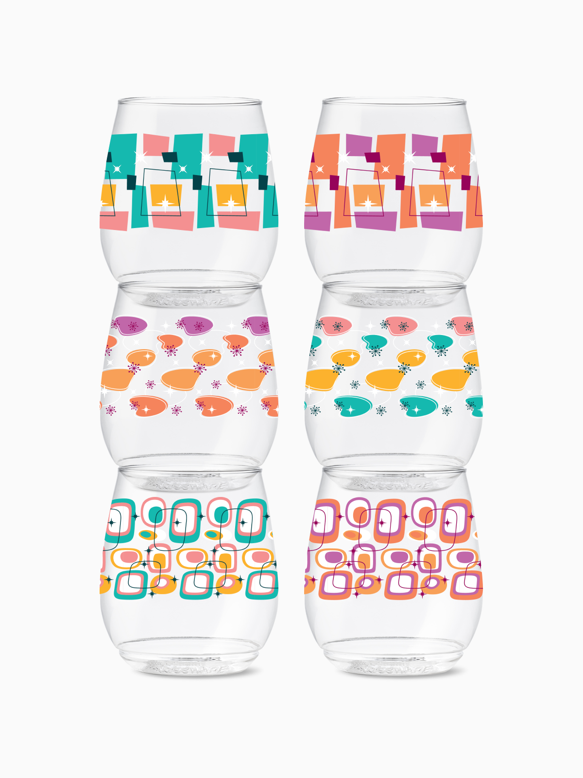 Mid-Century Retro Pattern- POP 14oz Vino、mySite、camillekostekn