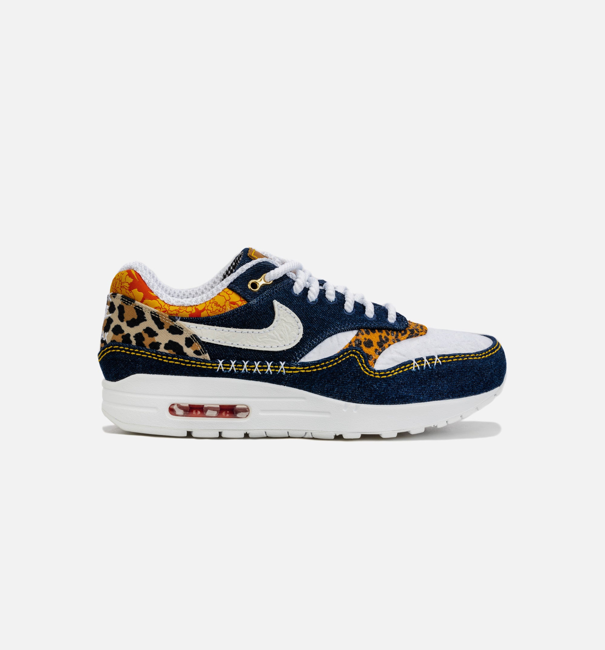 Air Max 1 Premium Denim Leopard Mens Lifestyle Shoe - Blue/Brown、mySite、dreamappss