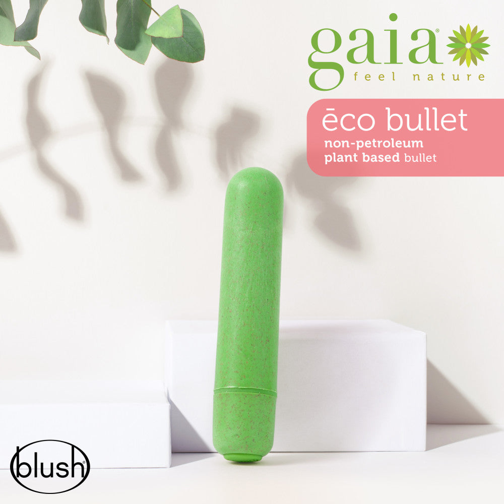 Gaia® By Blush | Eco Bullet: Plant-Based 4 Smooth Waterproof Bullet Vibrator in Green - Made from Sustainable BioFeel™、mySite、bottomscart