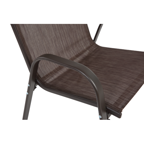 4 Piece Patio Chairs, Outdoor Camping Chairs with Breathable Textilene Fabric, Set of 2 Garden Chairs with Armrest High Backrest for Garden Patio Pool Beach Yard Space Saving ( Brown)、、casual