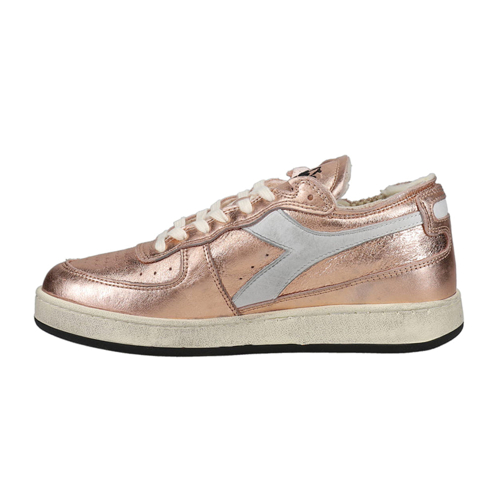 Mi Basket Row Cut Metallic Used Lace Up Sneakers、mySite、gtrtttuynbv