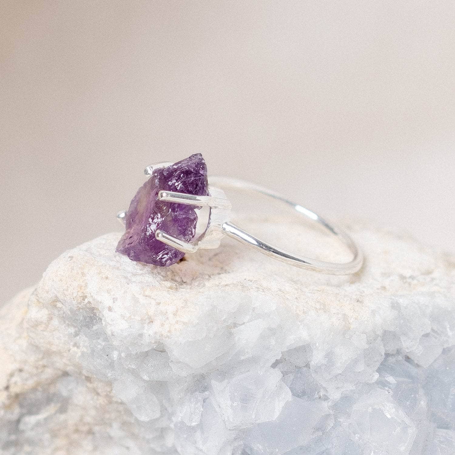Amethyst Raw Freeform Gold or Silver Ring、mySite、hinf8tx79