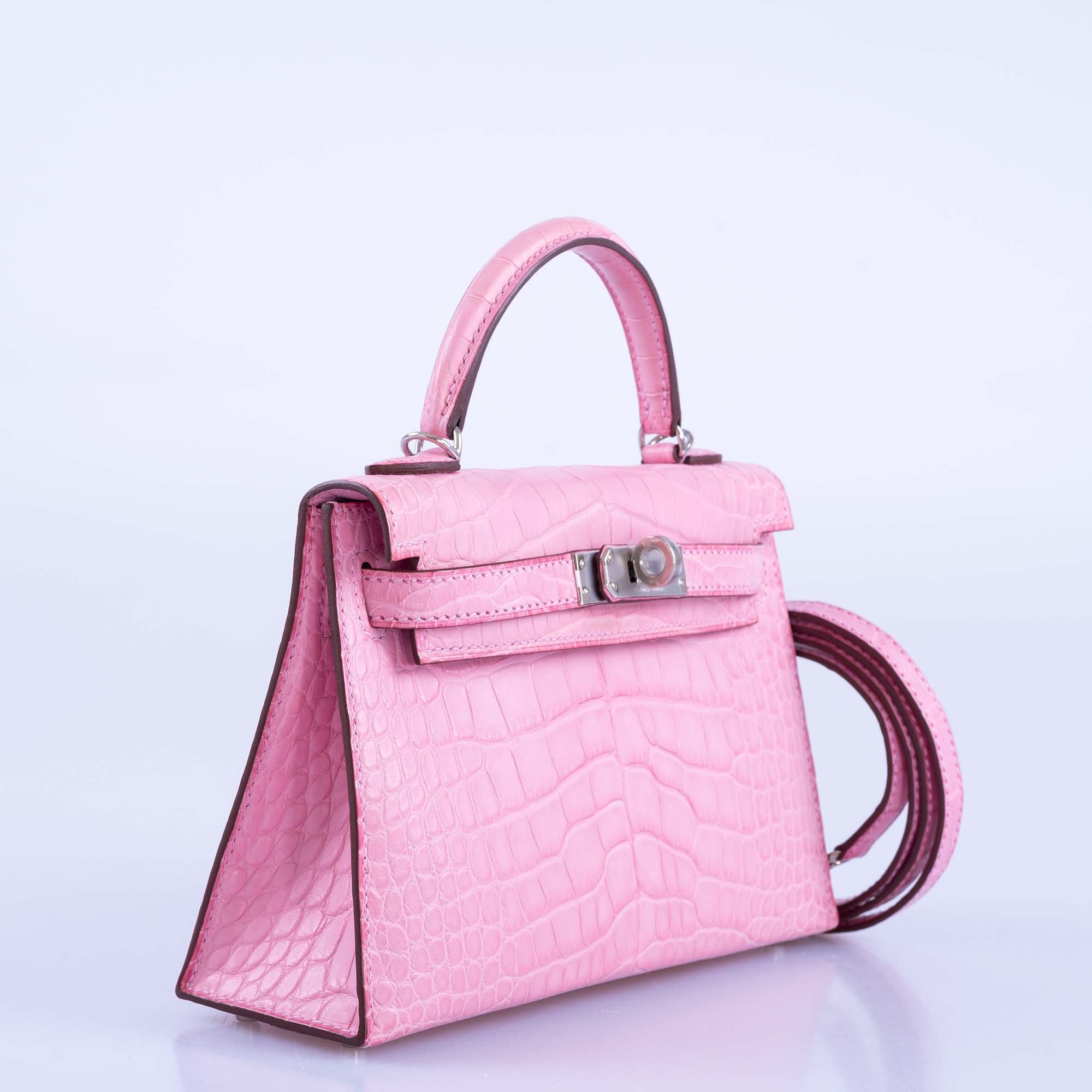 Hermès Kelly Mini 20 Sellier Bubblegum 5P Pink Matte Alligator Palladium Hardware、mySite、garminoutage.com