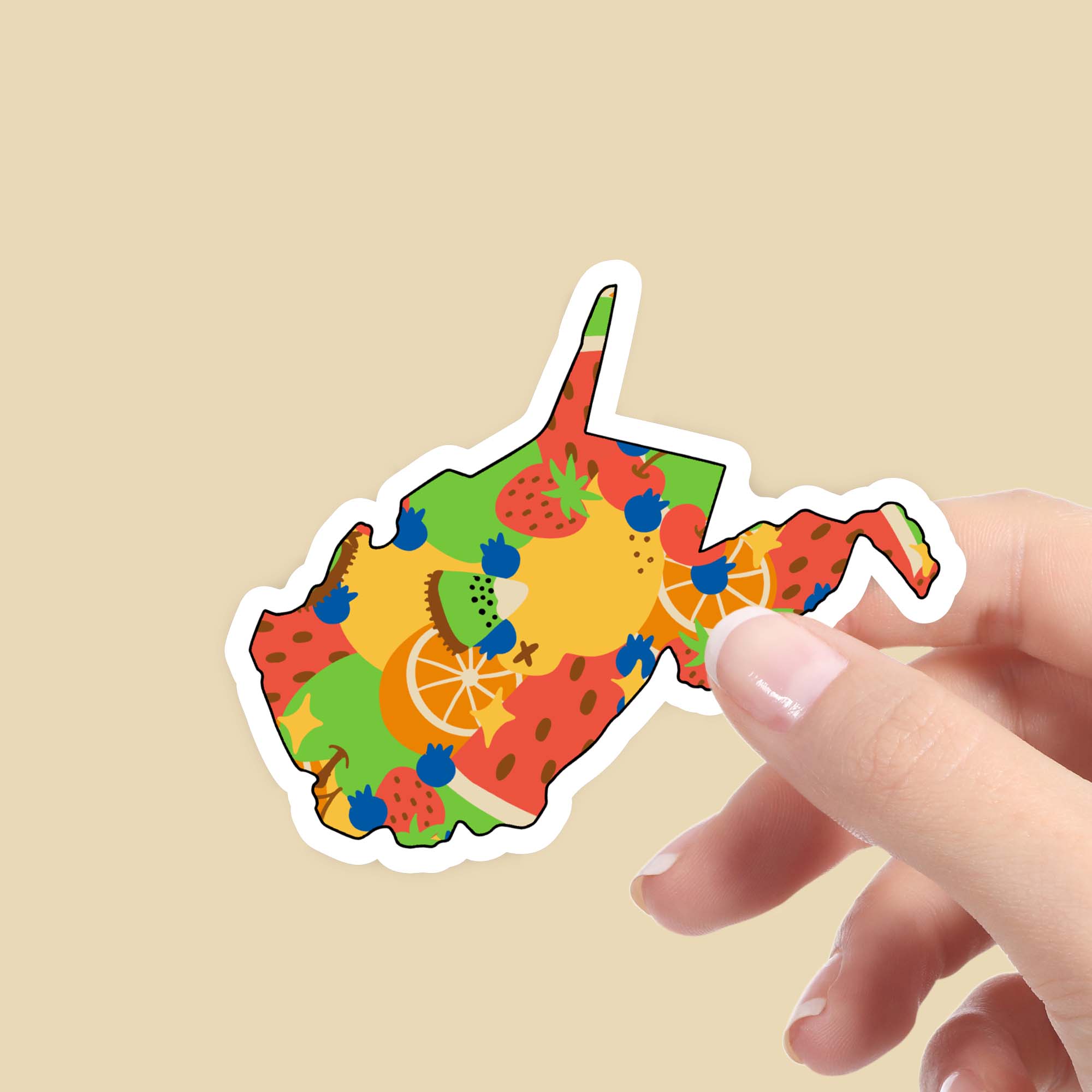  West Virginia Fruit Pattern Sticker、mySite、ghnorth