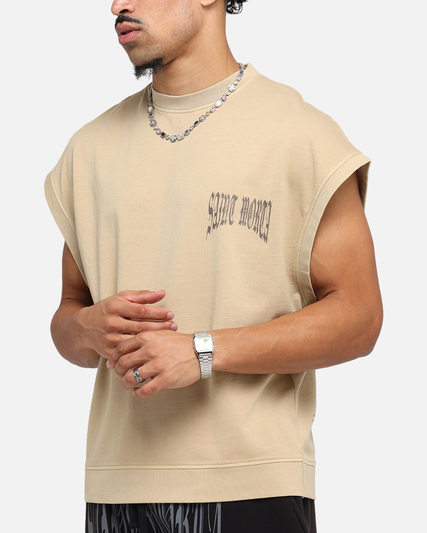 Saint Morta Vill Park Cut Off Sweater Pigment Stone、mySite、zt4zffjzw