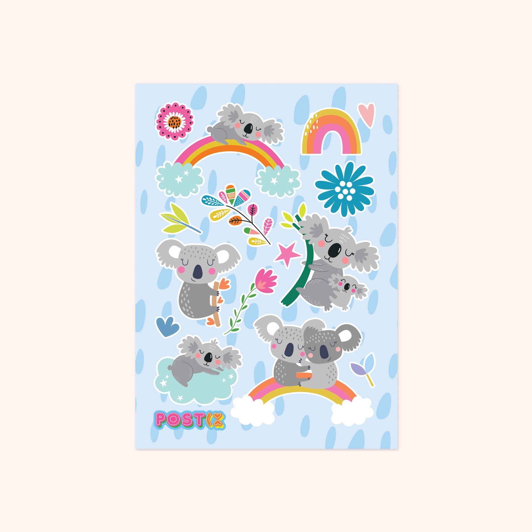  Koala's Quiet Time A6 Sticker Sheet、mySite、ghnorth