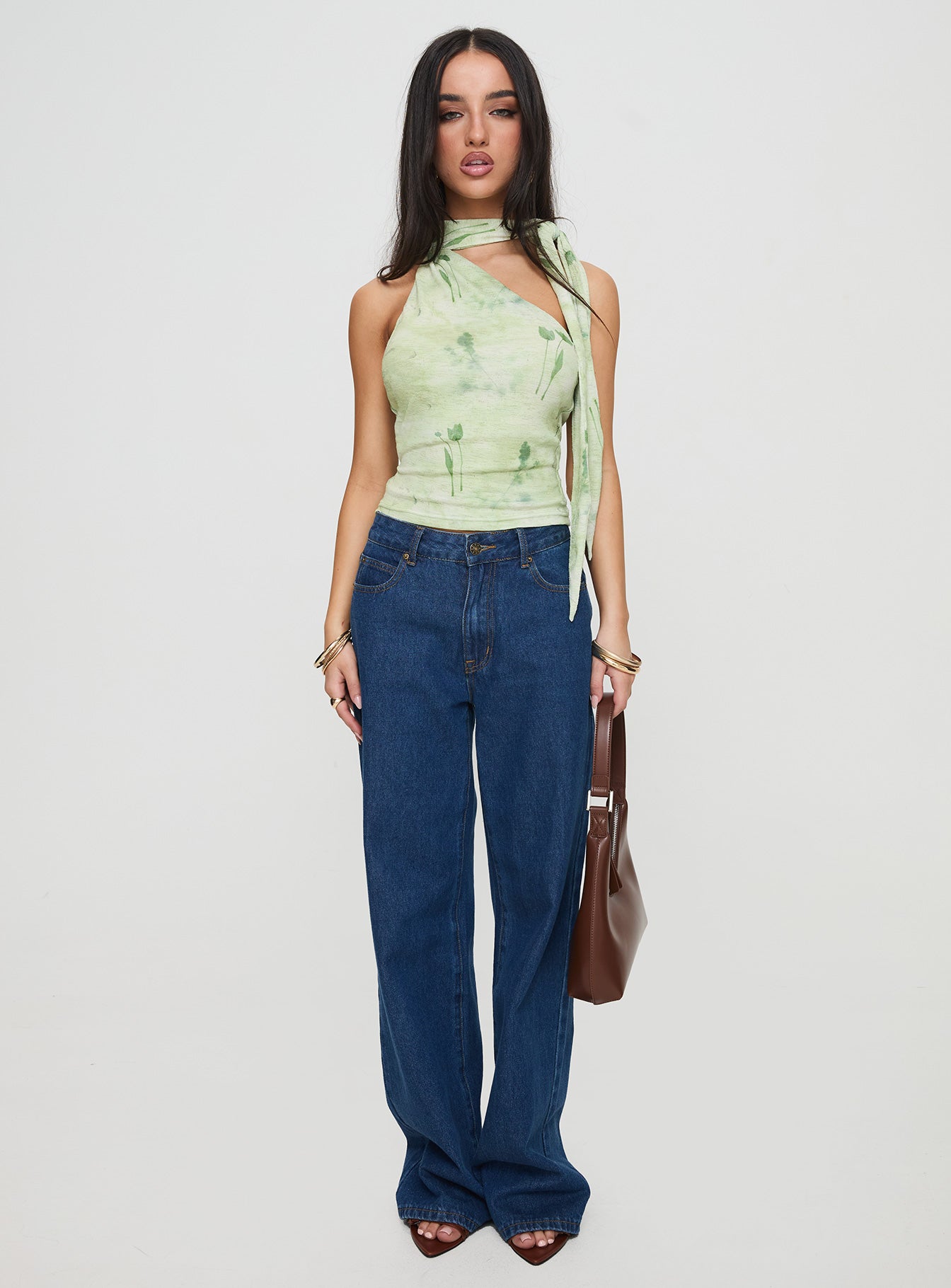 Anderstone Neck Tie Top Green、mySite、solidvoid