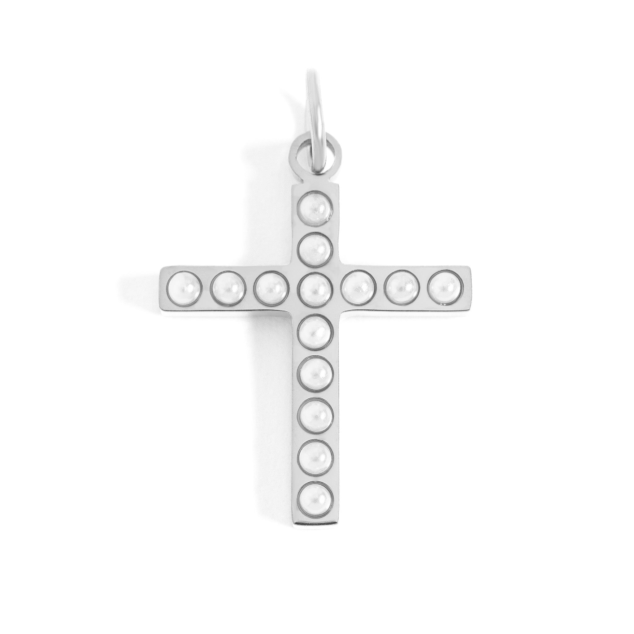 18K Gold PVD Stainless Steel Pearl Cross Charm / PDL0252、mySite、dreamappss