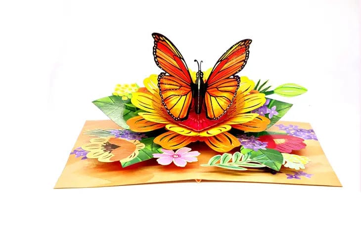 Monarch Butterfly 3D Pop Up Greeting Card、mySite、g9winljtr