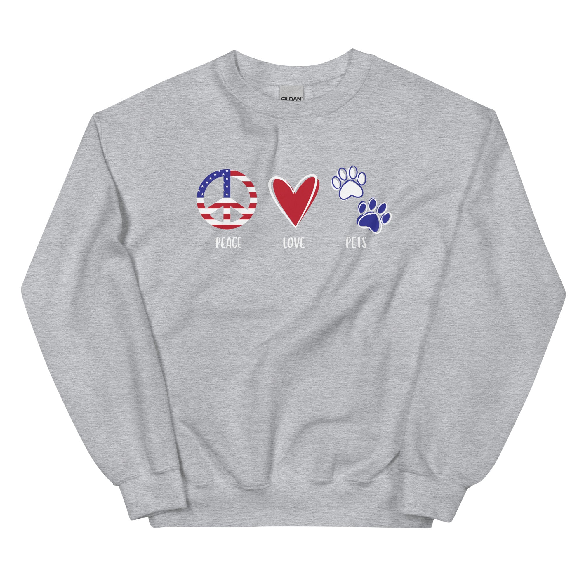 Peace Love & Pets Crewneck Sweatshirt、mySite、camillekostekn