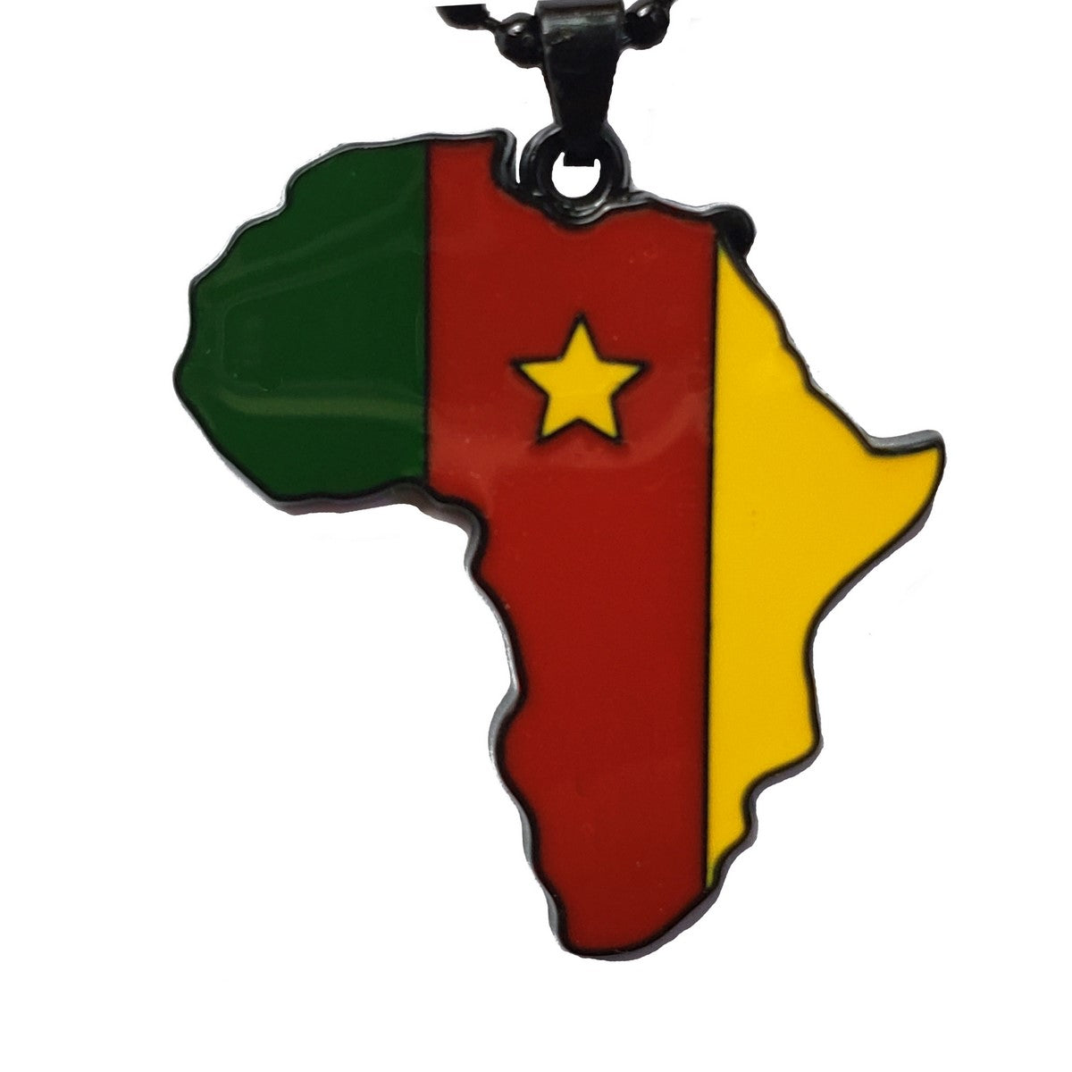 Cameroon Flag Pendant Necklace Africa Map Necklace、mySite、solidvoid