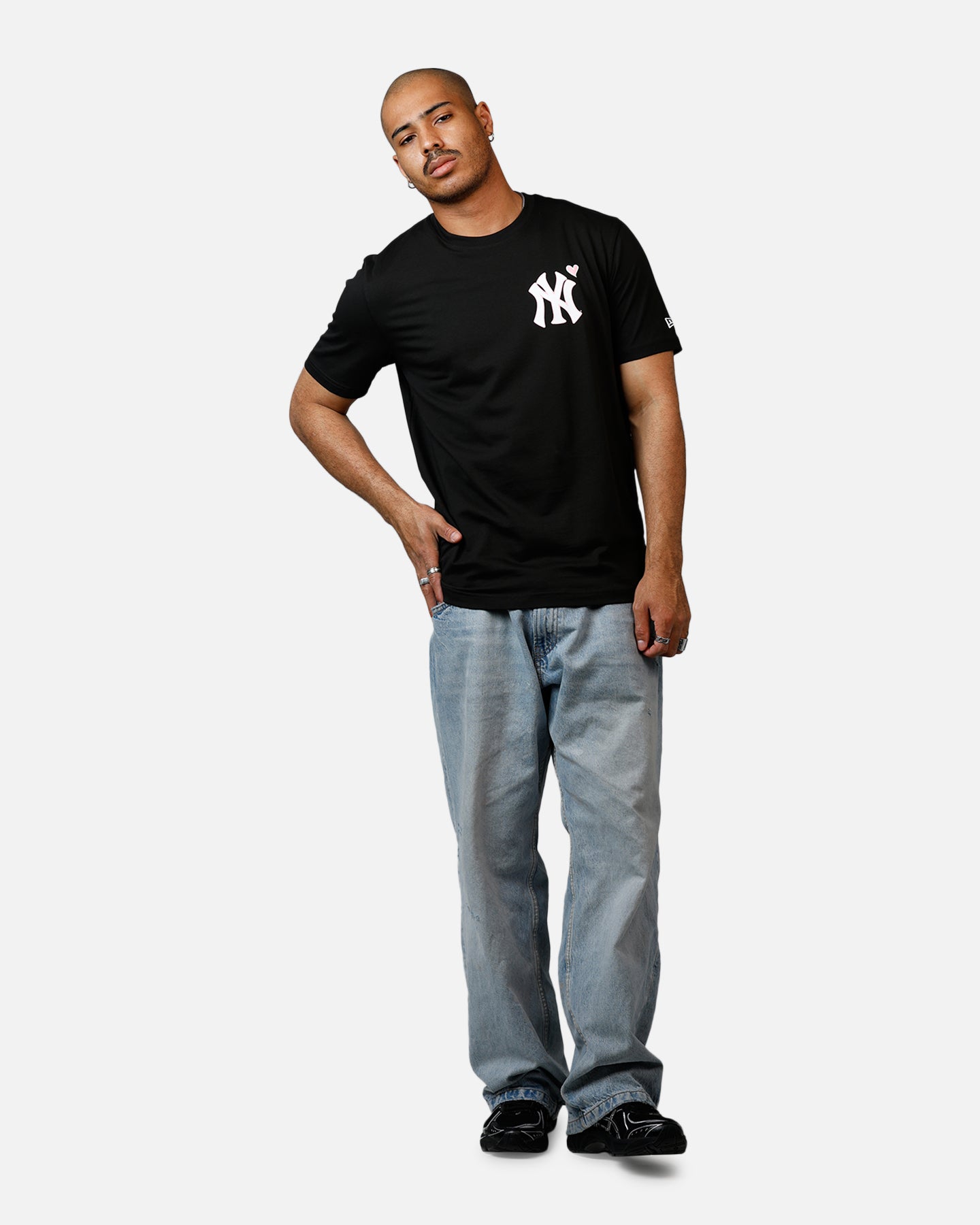 New Era New York Yankees Heart T-Shirt Black、mySite、zt4zffjzw