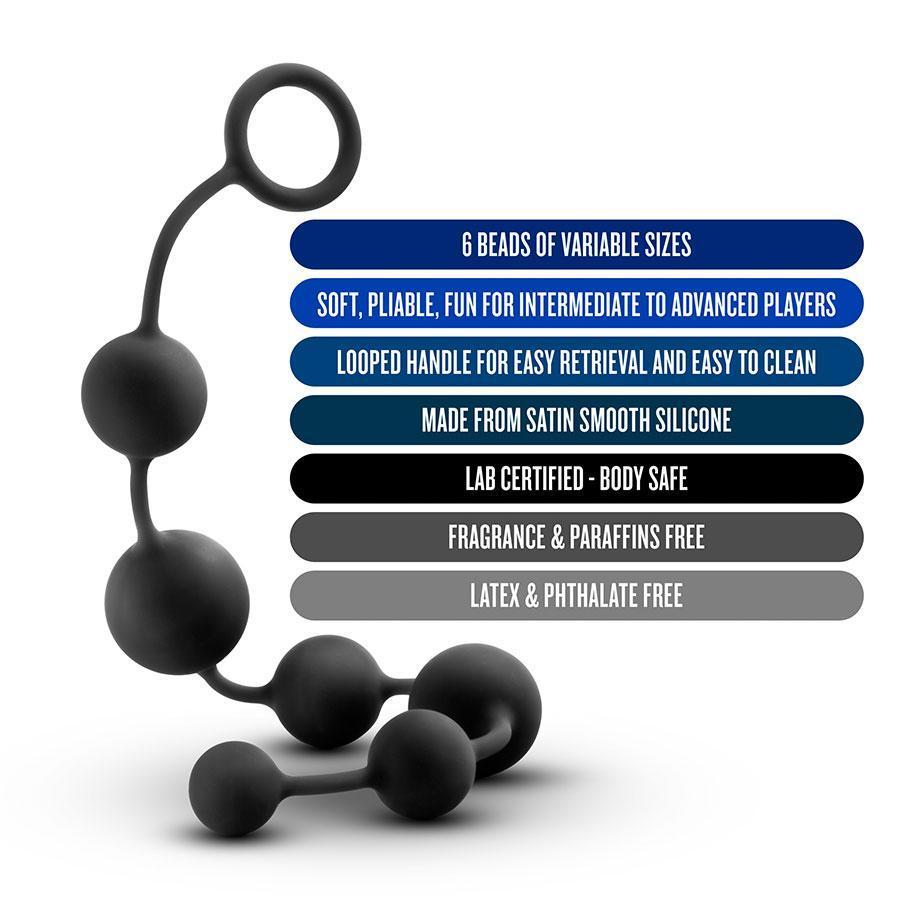 Advanced Black Silicone Anal Beads by Blush Novelties | 16 Inch Performance Anal Chain、mySite、bottomscart