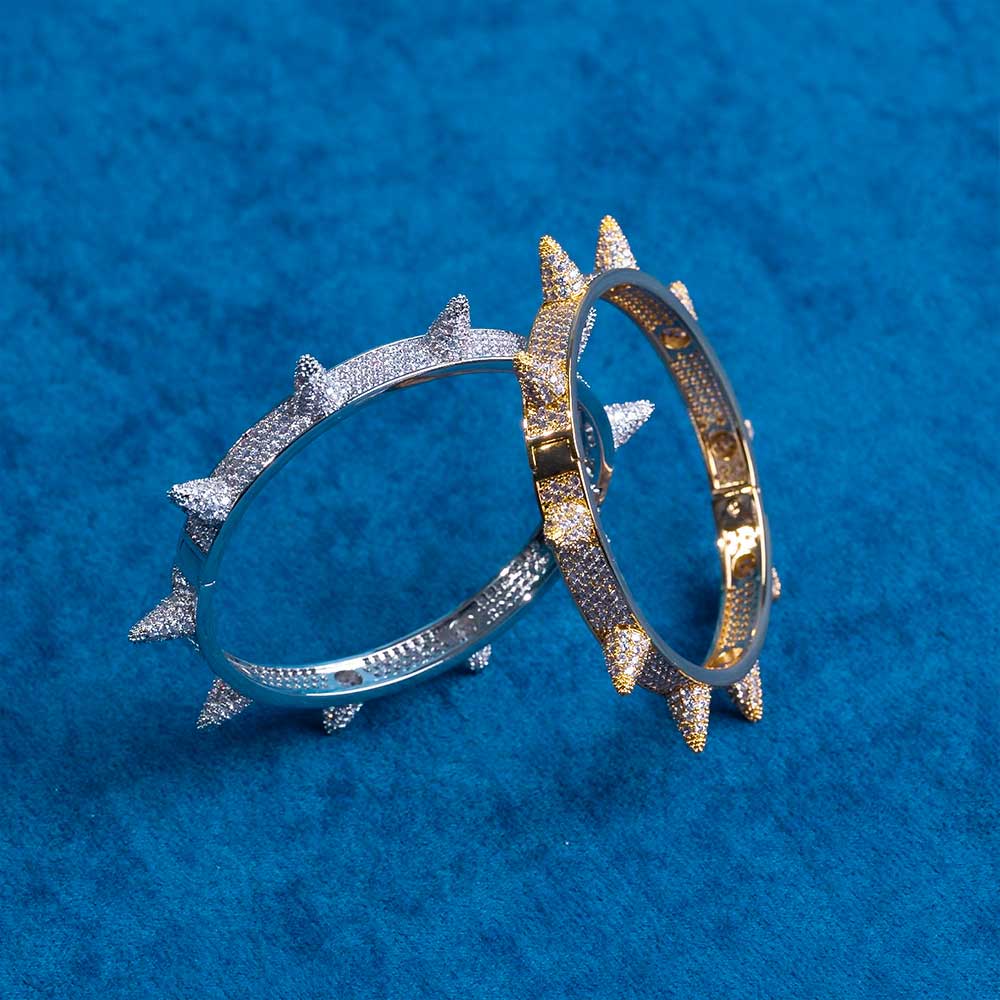 Moissanite Spiked Bangle 14K Gold、mySite、hinf8tx79