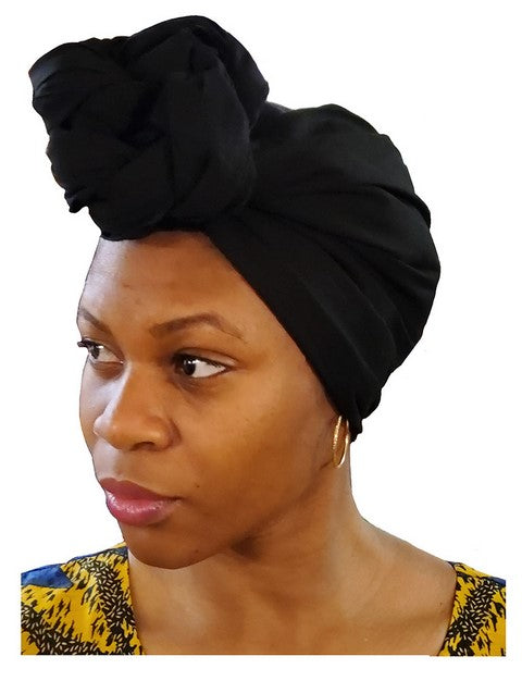 Black Cotton African Head Wrap、mySite、solidvoid