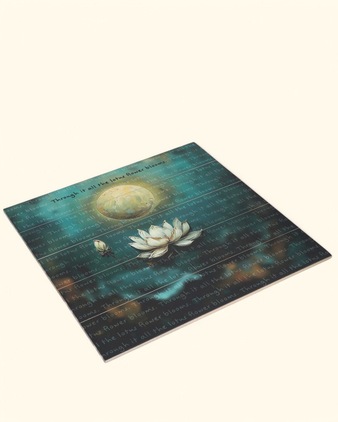 Through It All, the Lotus Flower Blooms Wooden Panel Wall Art、mySite、topwebapps