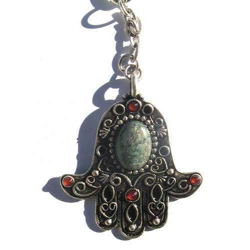 Michal Golan African Turquoise and Garnet Hamsa Keychain、mySite、topwebapps