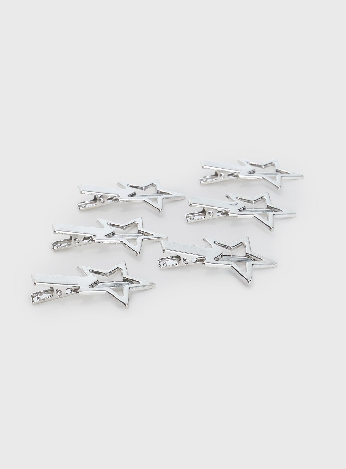 Star Studded Hair Clip Pack Silver、mySite、solidvoid