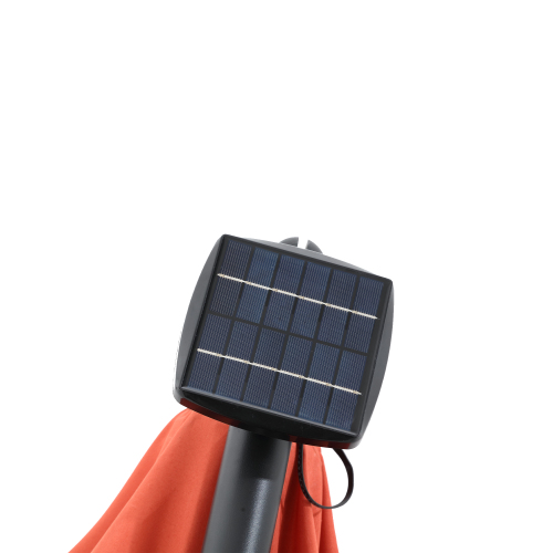 10ft Solar LED Offset Hanging Market Patio Umbrella ( khaki )(No Base)、、eastwooduniform