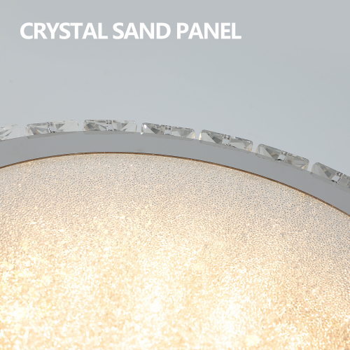 Crystal LED Ceiling Light, 19.7-Inch Flush Mount, 45W Dimmable Modern Fixture, Energy-Saving, Perfect for Living Room, Bedroom, Kitchen、、eastwooduniform