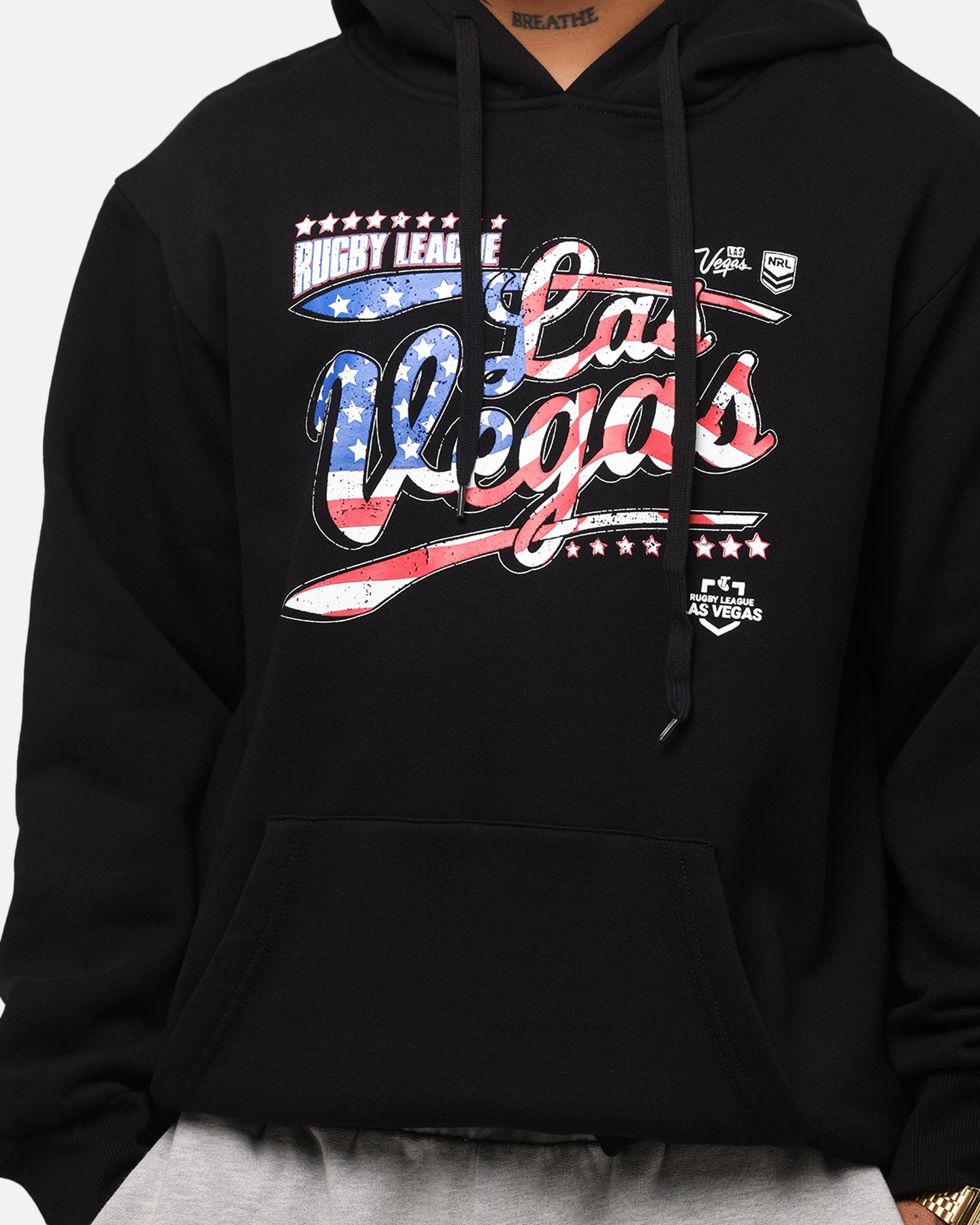 Tidwell NRL 2025 Las Vegas Round Flag Hoodie Black、mySite、zt4zffjzw