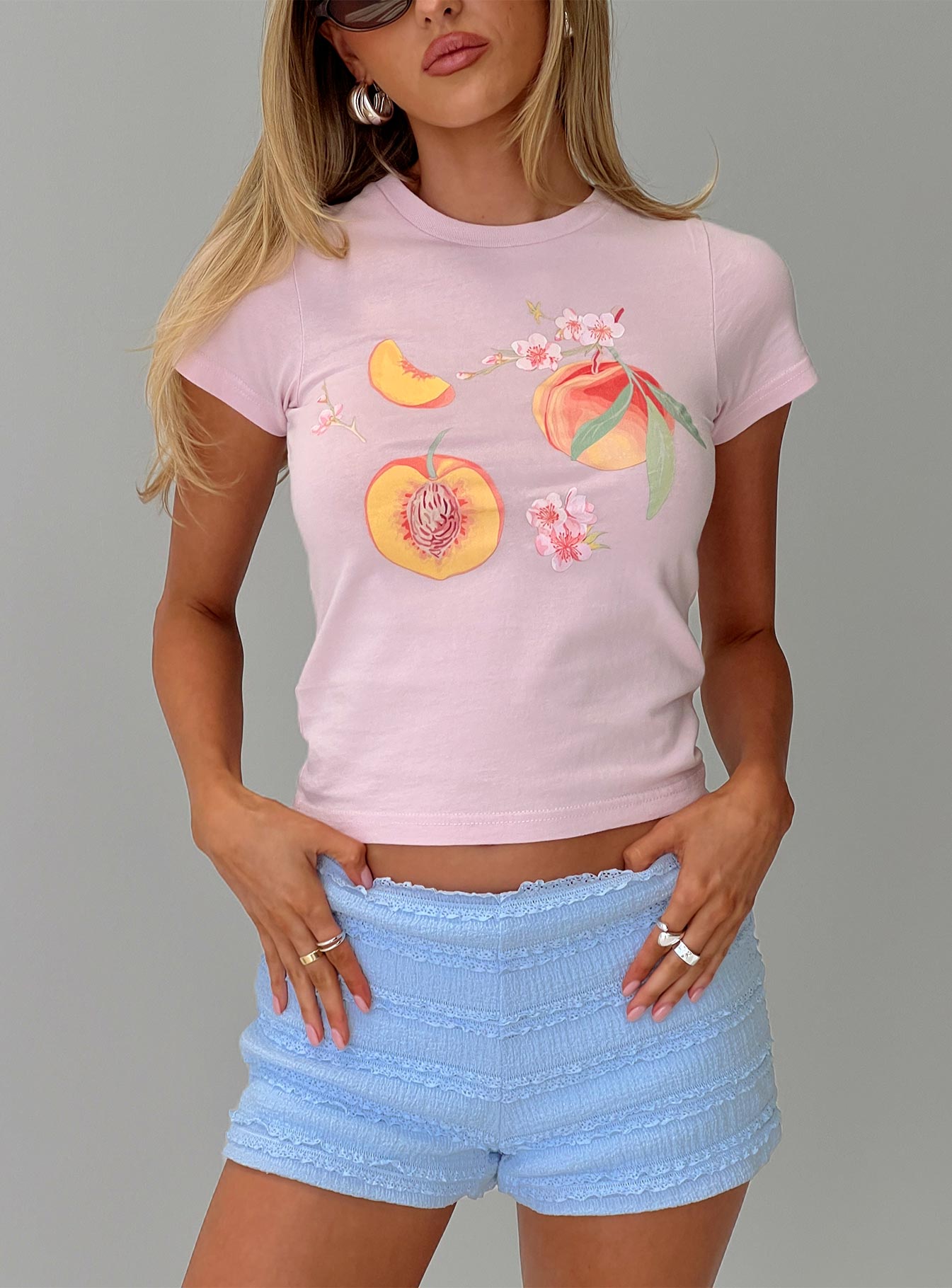 Darlin' Peach Graphic Top Pink、mySite、solidvoid
