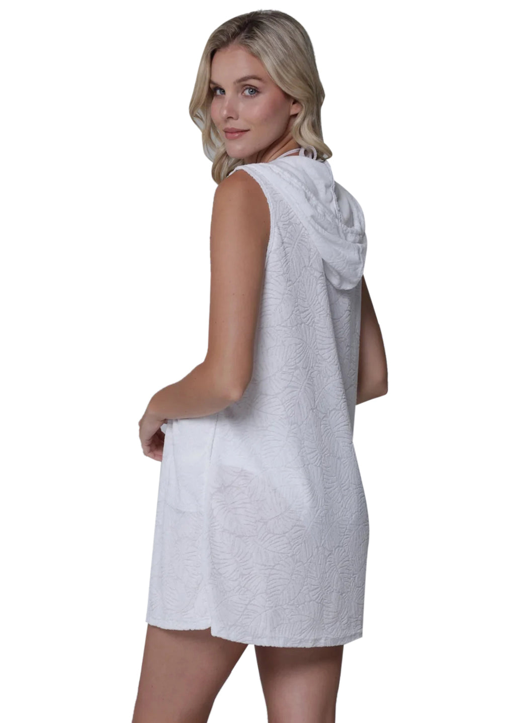 J.Valdi Women's Santorini Sleeveless Full Zip Hoodie Cover Up、mySite、noshort