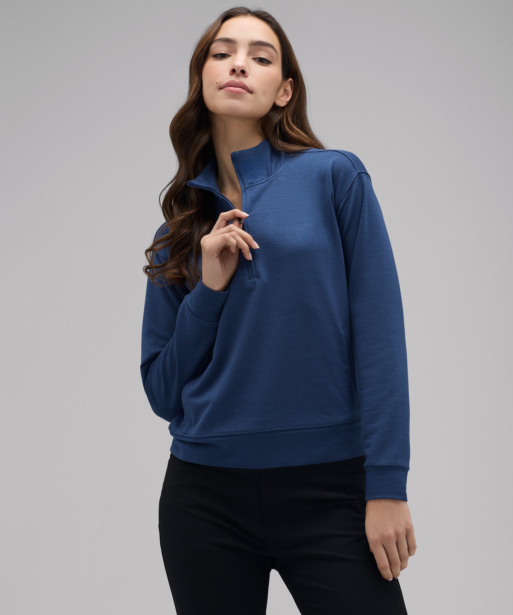 Women's Merino Transit Quarter Zip、mySite、noshort