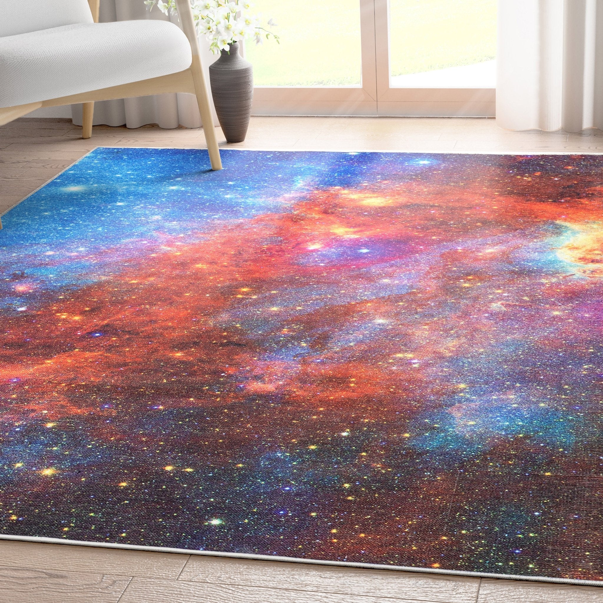 Celestial Space Flat Weave Modern Abstract Multi 5'3 x 7'3 Rug、mySite、gigharbornorthrealestate