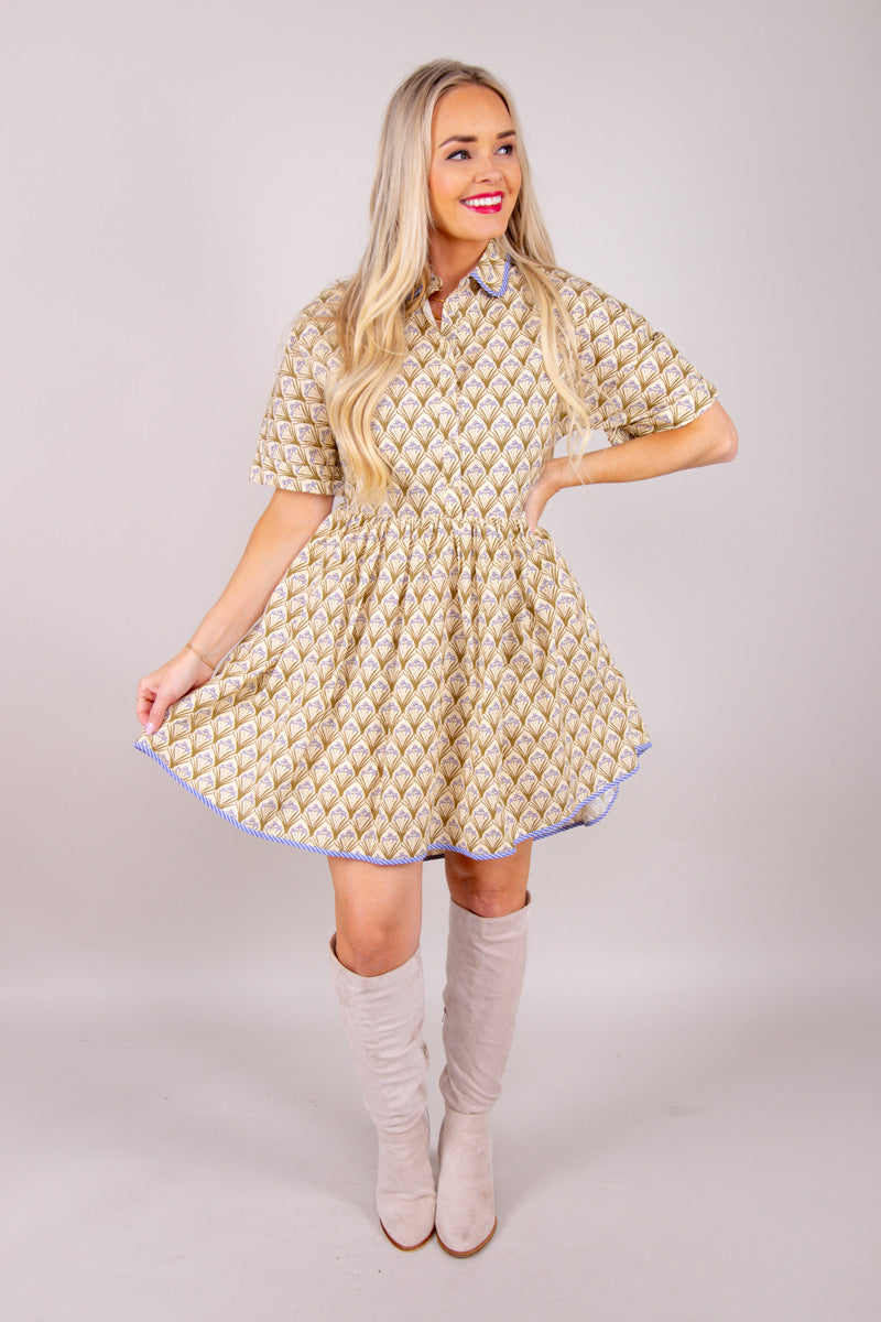 Vintage Bloom Button-Up Dress、mySite、hinf8tx79