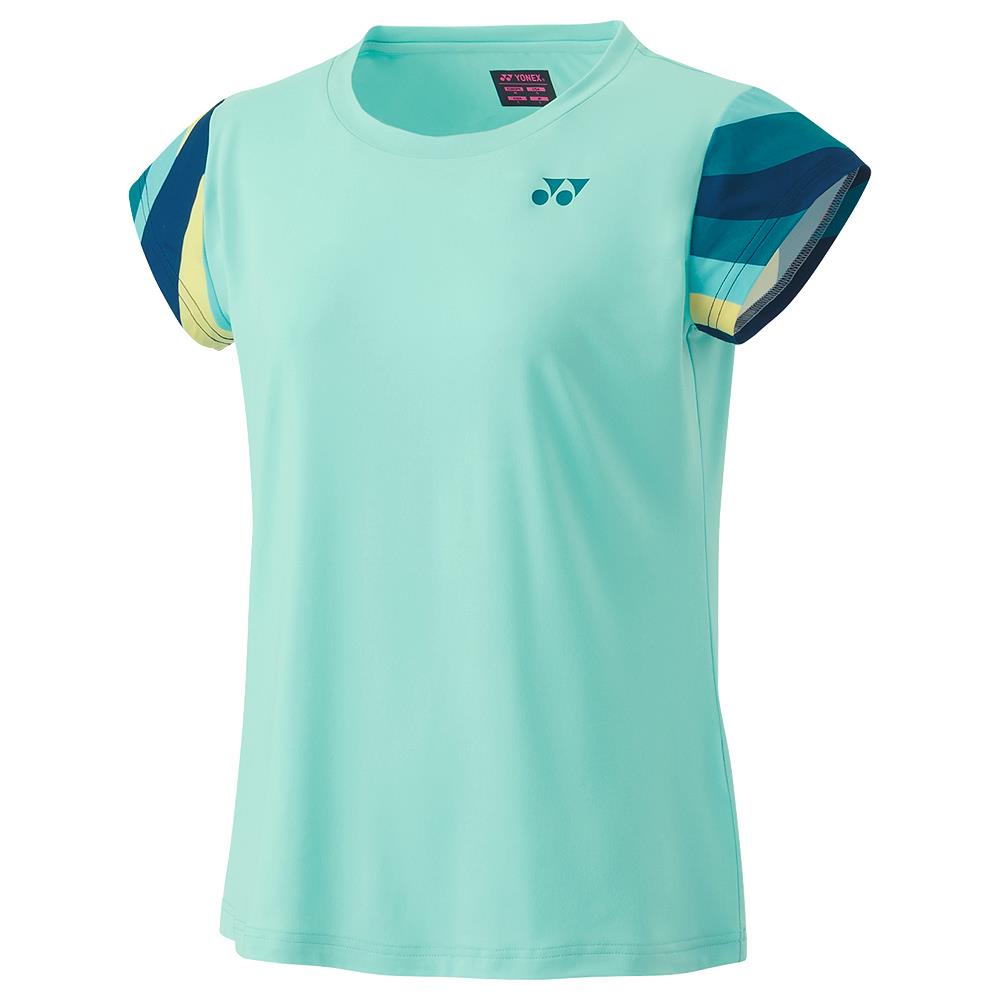 Yonex Women's AO Crew Top - Cyan、mySite、neckold