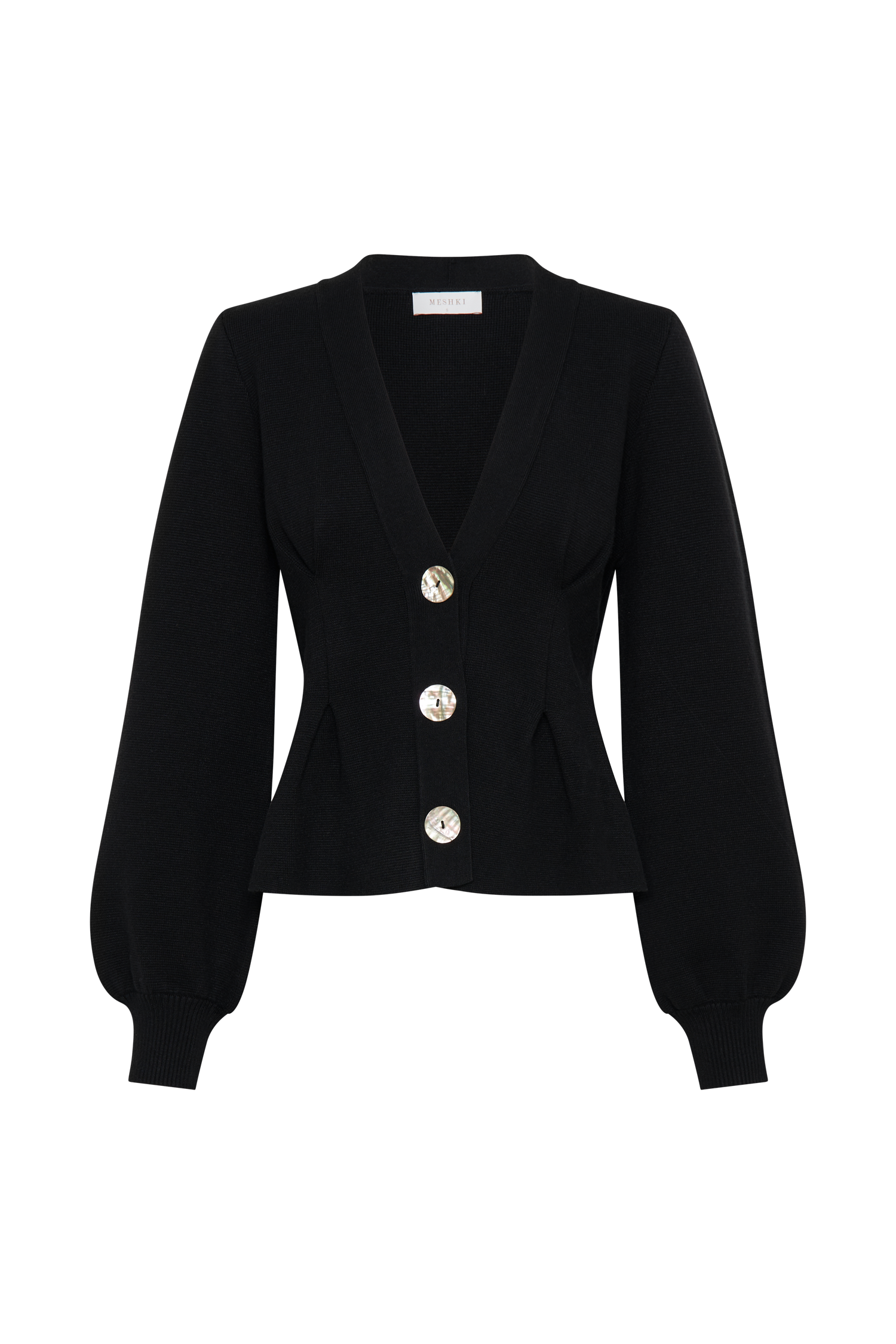 Beverly Knit Cinched Cardigan - Black、mySite、solidvoid