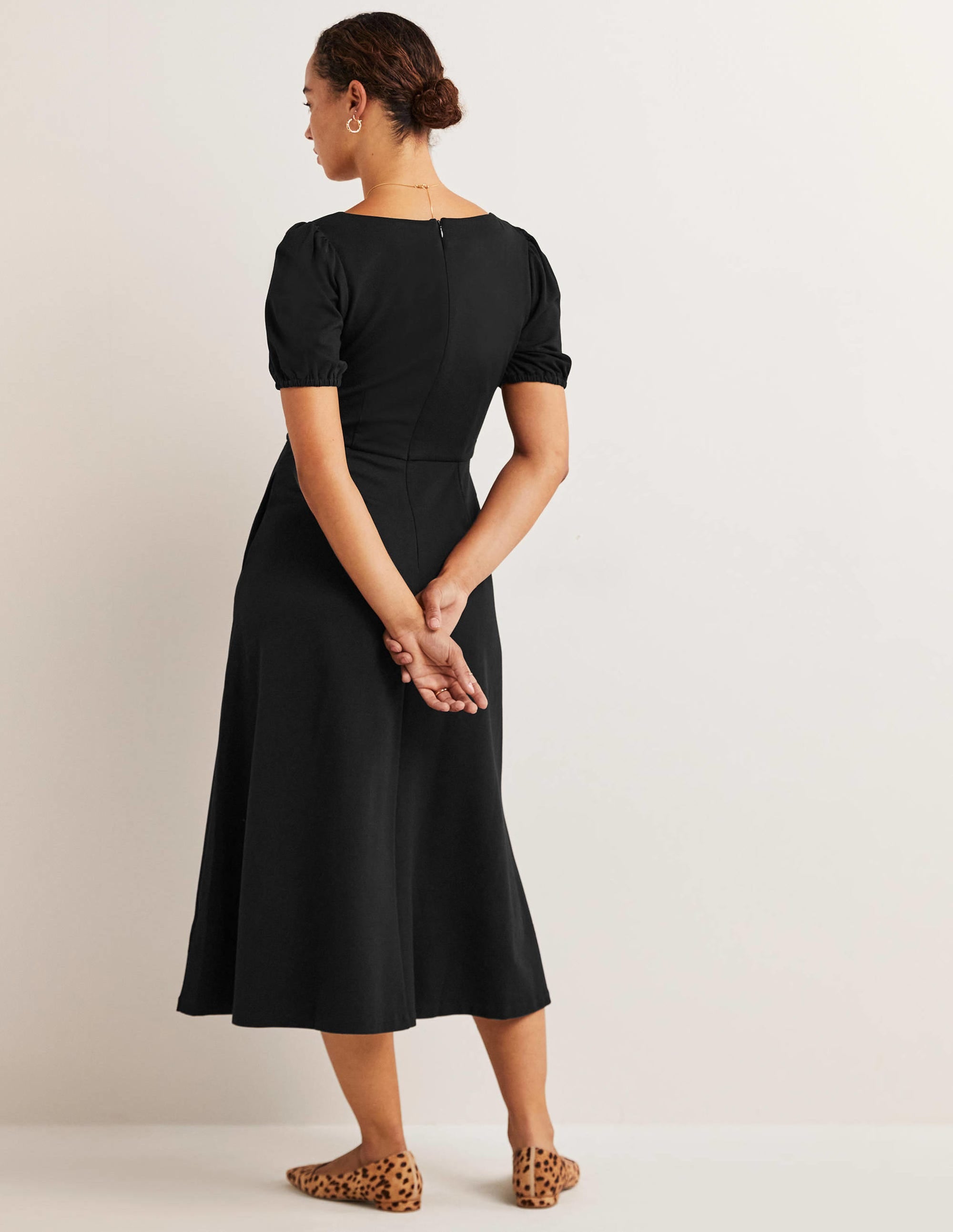  Short Sleeve Jersey Midi Dress-Black、mySite、ashleygrahame