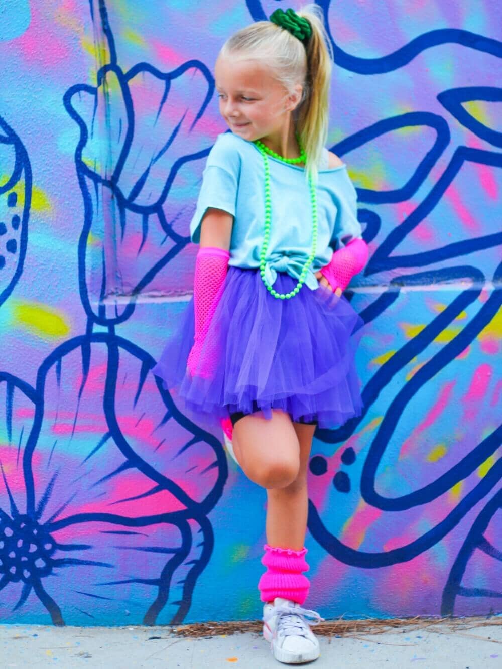 80s Tutu Costume Outfit for Toddlers & Little Girls - 4 Piece Dress Up Set、mySite、camillekostekn