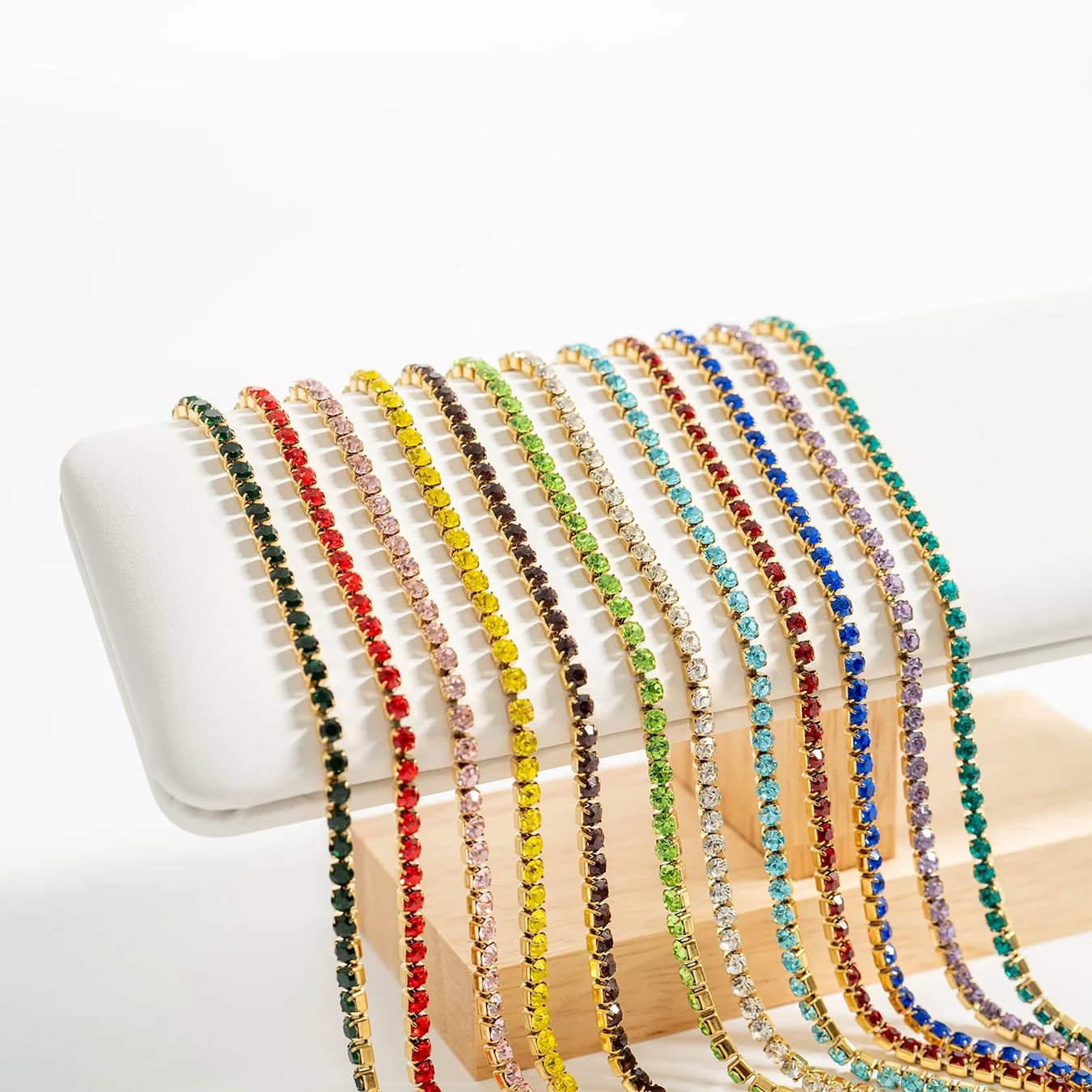 18K Gold PVD Stainless Steel Birthstone Tennis Bracelet / TBR0008、mySite、dreamappss