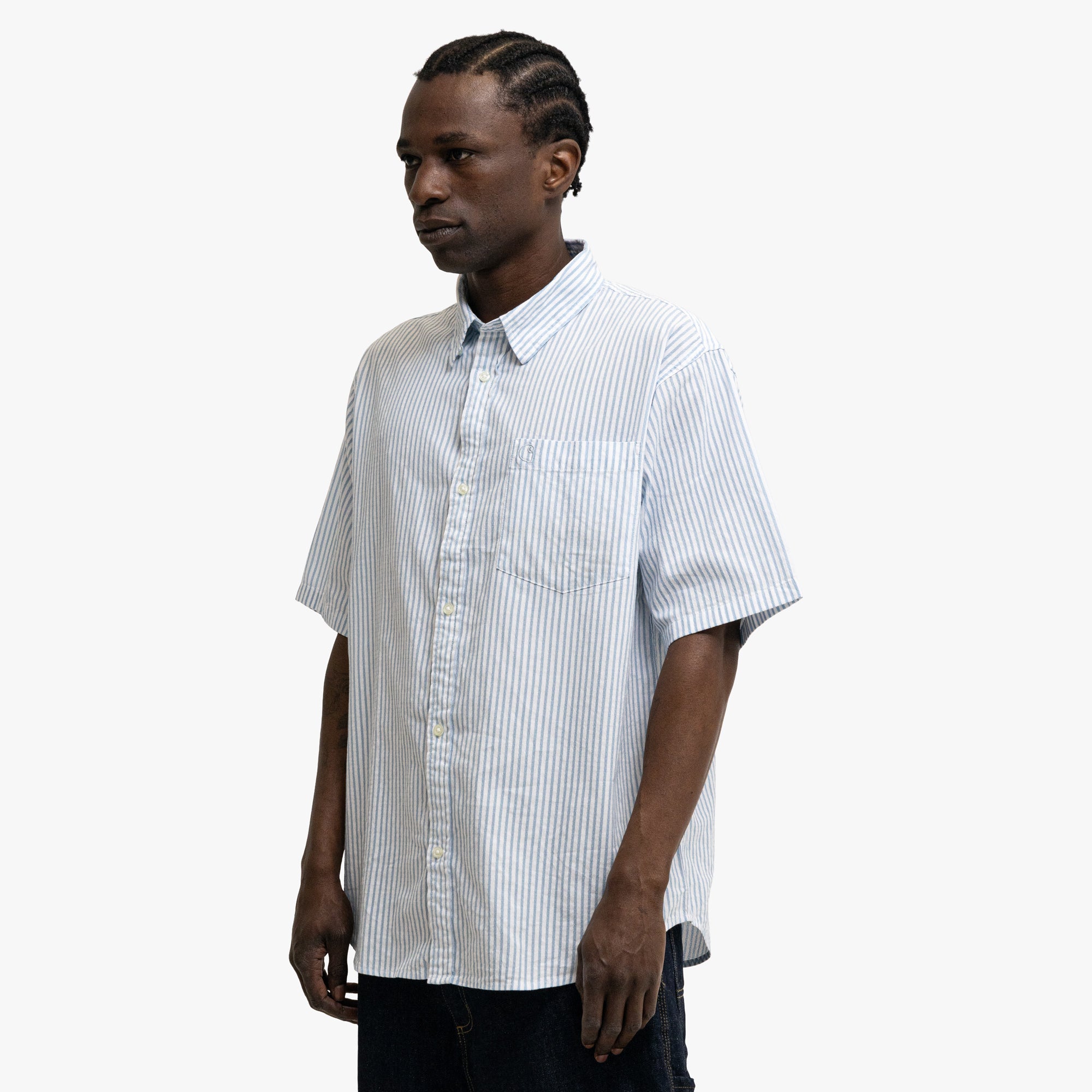  Carhartt WIP Phelps Shirt Poplin Blue Stripe、mySite、merchandisen