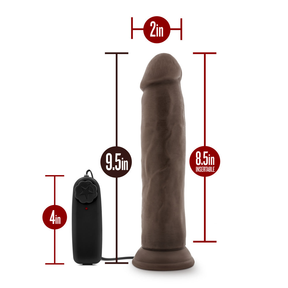 Dr. Skin By Blush® | Dr. Throb Realistic Chocolate 9.5-Inch Long Remote Control Vibrating Dildo、mySite、bottomscart