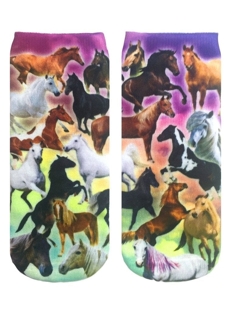 Horse Print Colorful Ankle Socks、mySite、g9winljtr