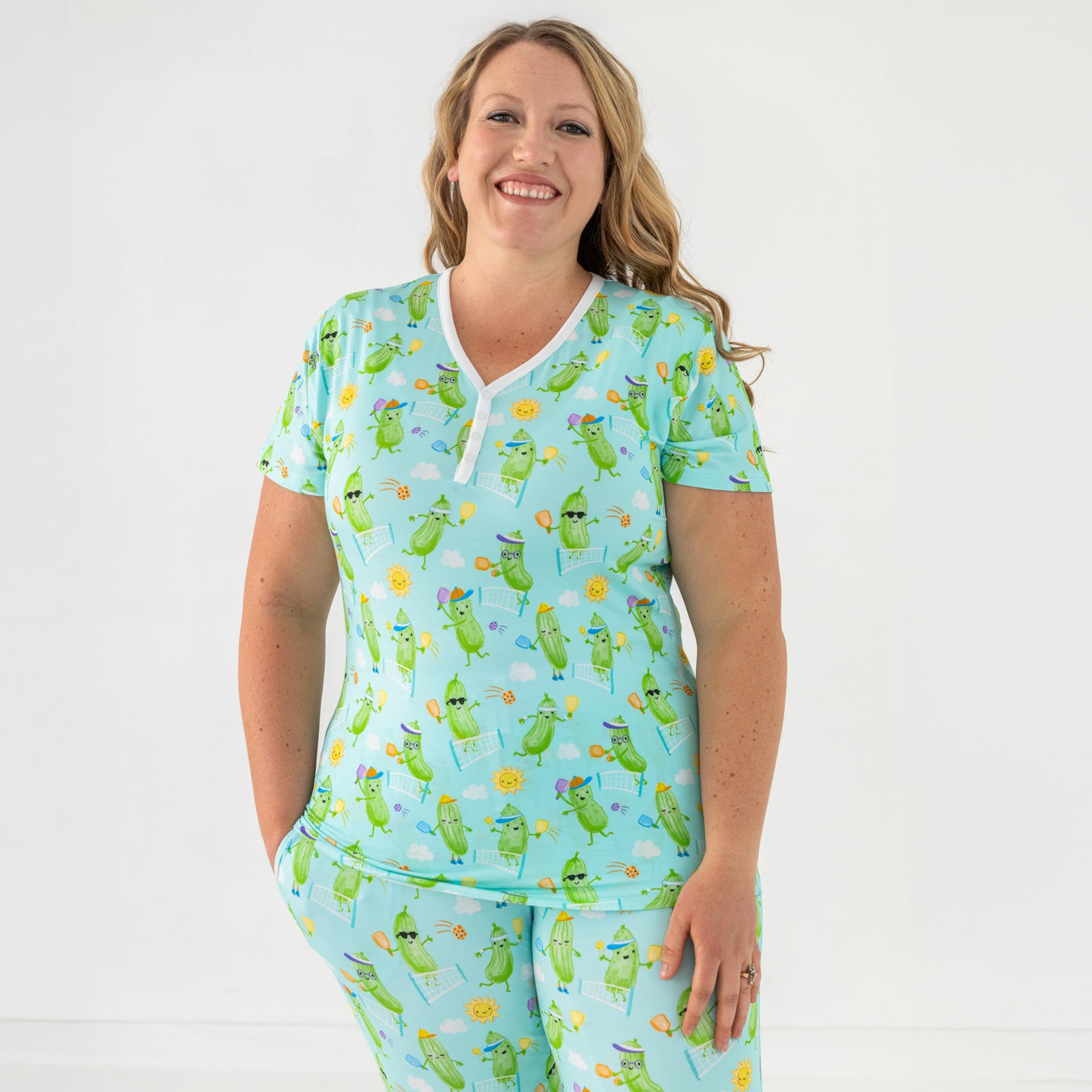  Pickle Power Women's Short Sleeve Pajama Top、mySite、layawaytickets