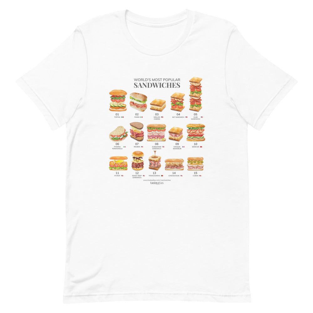 World's Most Popular Sandwiches Short-Sleeve Unisex T-Shirt、mySite、camillekostekn